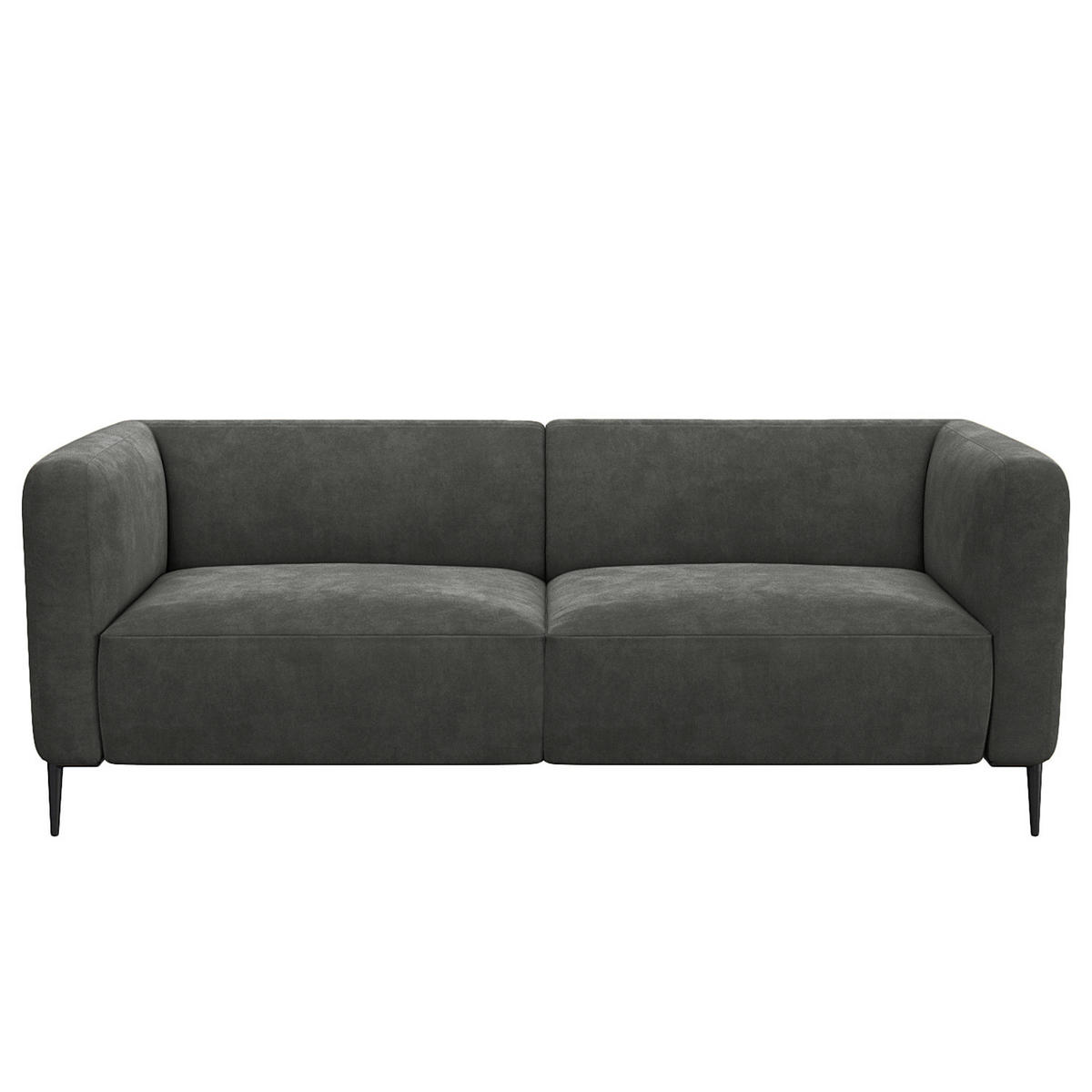 3-SITZER SOFA - Schwarz/Grün, Textil/Metall (205/74/88cm) - home24
