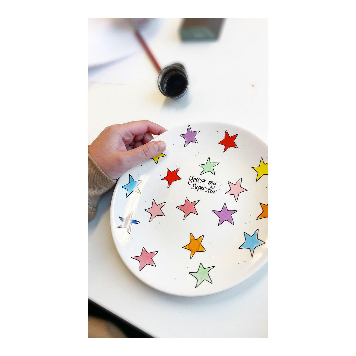 FRÜHSTÜCKSTELLER Stern in Bunt - 22cm - Multicolor, Keramik (21.8/21.8/2.5cm) - Blond Amsterdam
