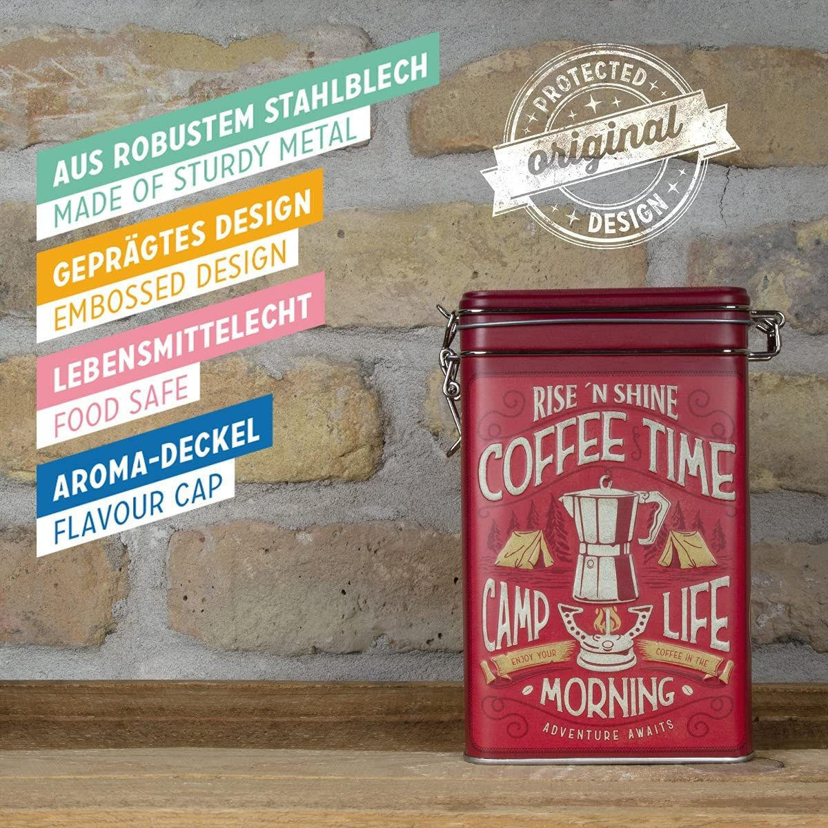 AROMADOSE Outdoor & Activities Camp Coffee Time - Multicolor, Metall (11/17.5/7.5cm) - Nostalgic-Art
