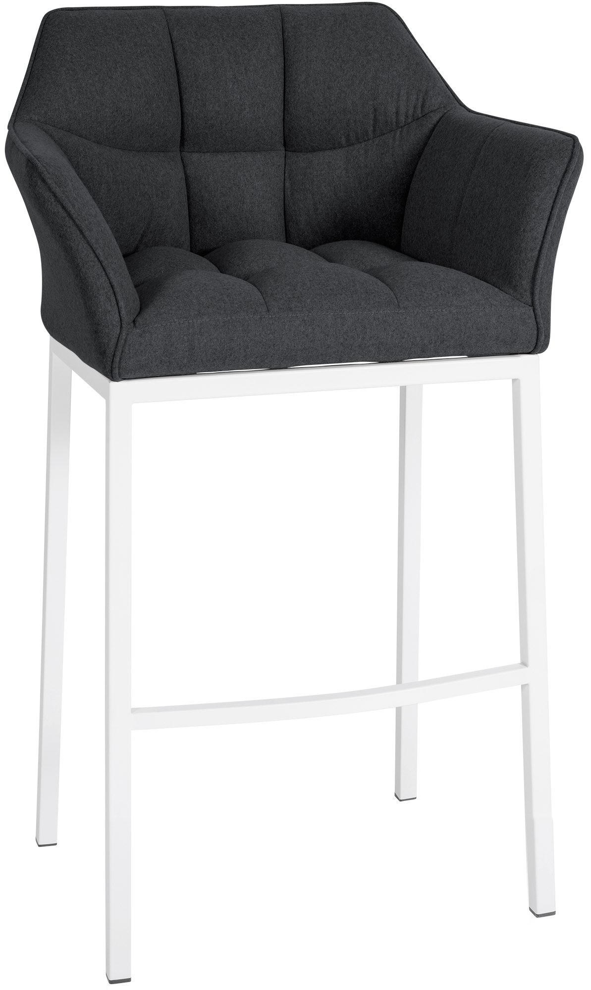 BARHOCKER Filz Anthrazit - Anthrazit/Weiß, Textil/Metall (64/110/48cm) - CLP