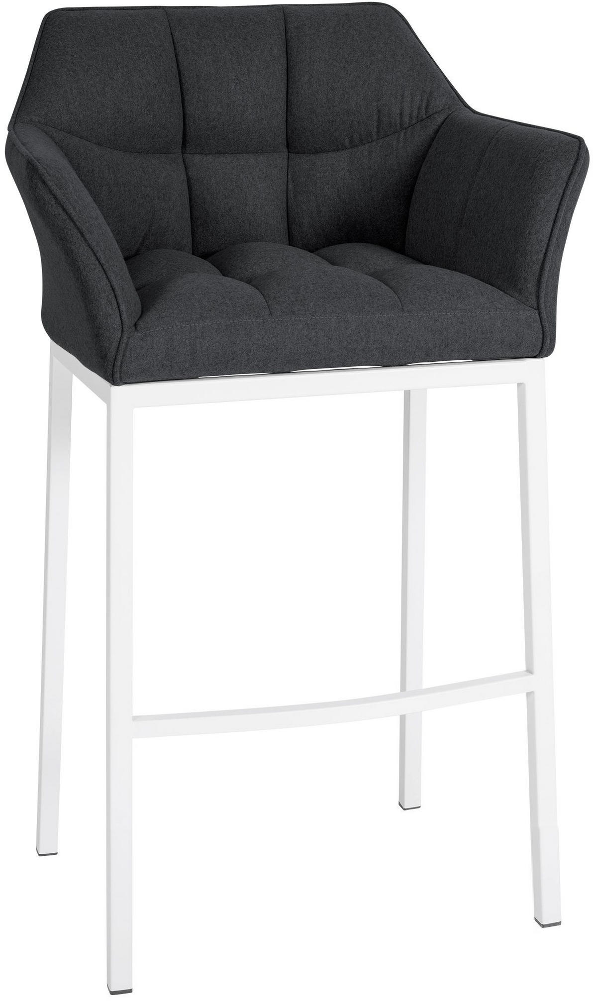 BARHOCKER Filz Anthrazit - Anthrazit/Weiß, Textil/Metall (64/110/48cm) - CLP