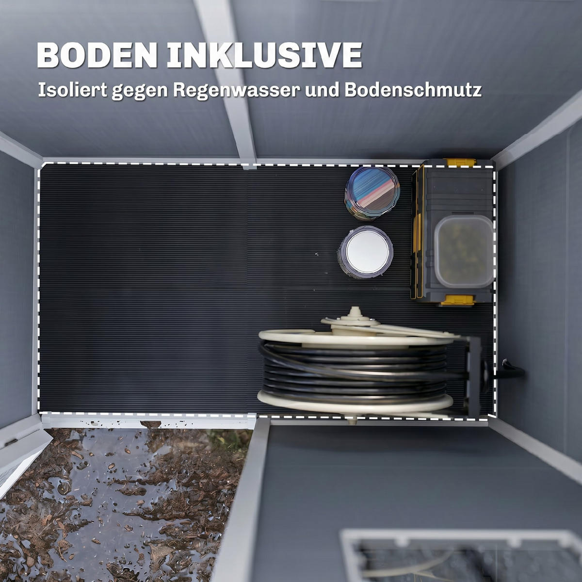 GERÄTEHAUS Kunststoff Aluminiumlegierung Grau - Grau, Kunststoff (92/193/151cm) - Outsunny