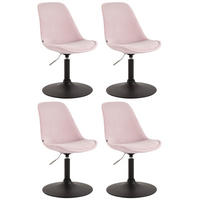 STUHL 4er Set Samt pink - Pink/Schwarz, Textil/Metall (48/76/57cm) - CLP