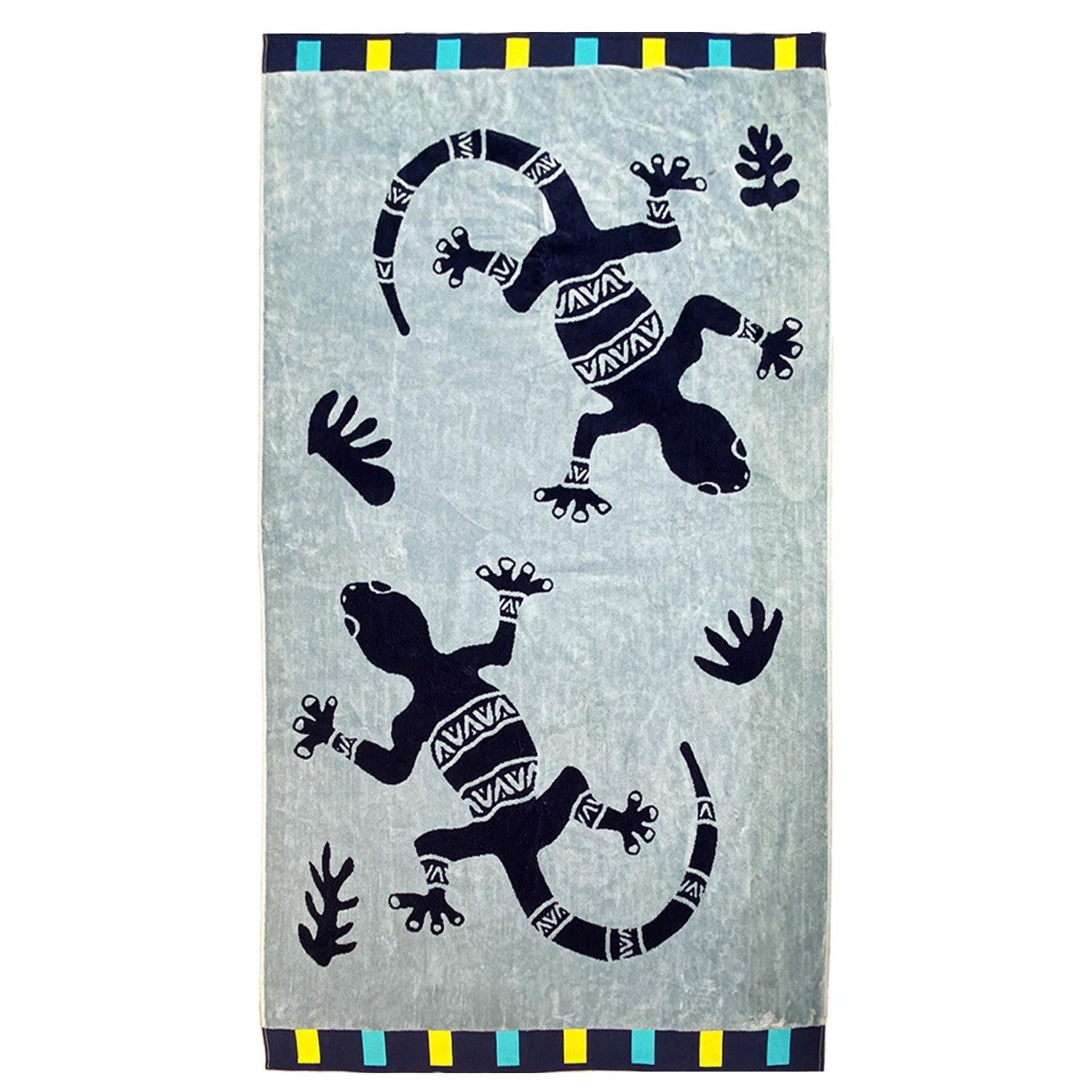 STRANDTUCH Velours-Jacquard Pogona 100x175 470 g/m2 grau - Grau, Textil (100/175cm) - LE COMPTOIR DE LA PLAGE