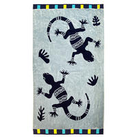 STRANDTUCH Velours-Jacquard Pogona 100x175 470 g/m2 grau - Grau, Textil (100/175cm) - LE COMPTOIR DE LA PLAGE