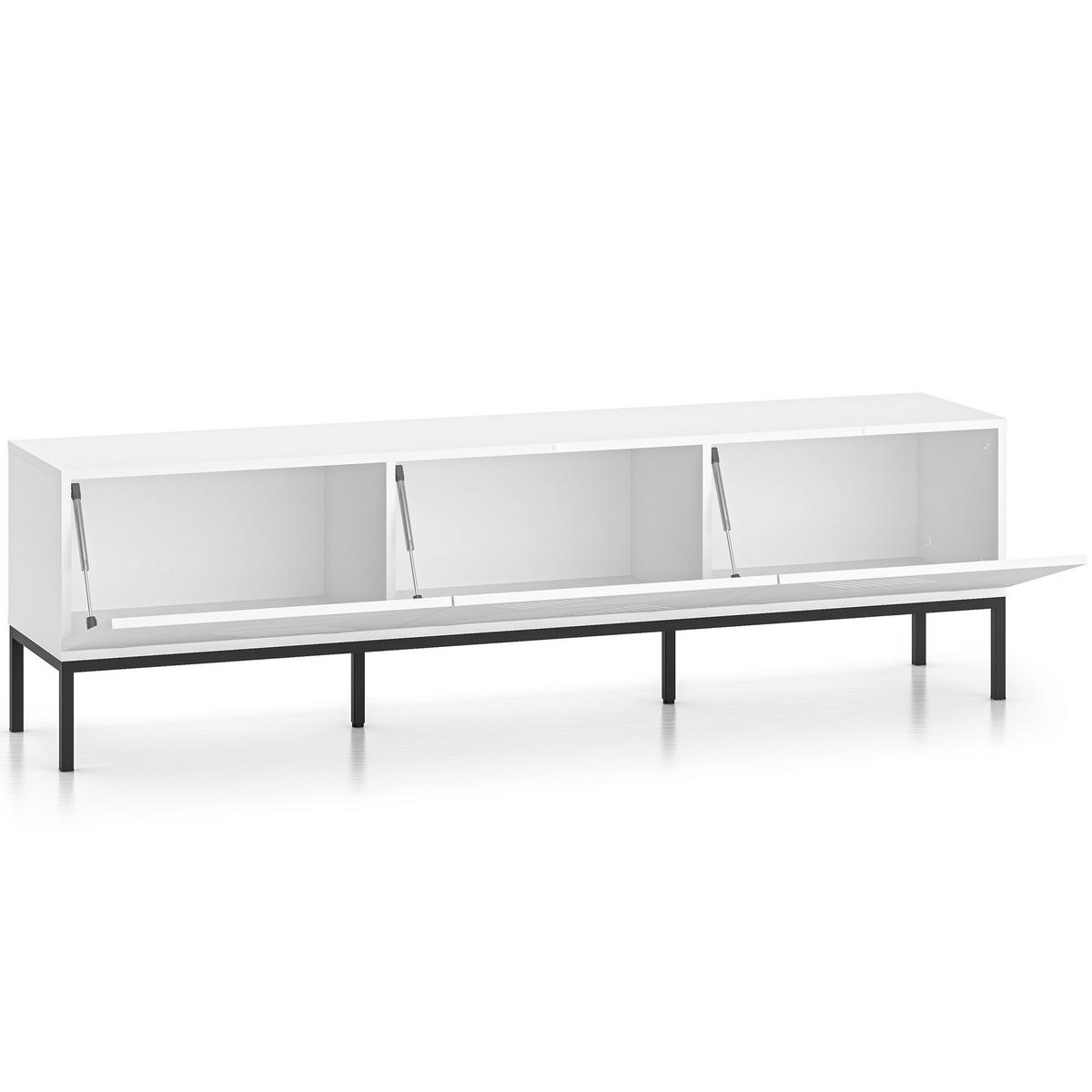 TV-MÖBEL NEBRO,Weiß/Schwarz - Schwarz/Weiß, Holzwerkstoff (170/50/37cm) - KONSIMO®