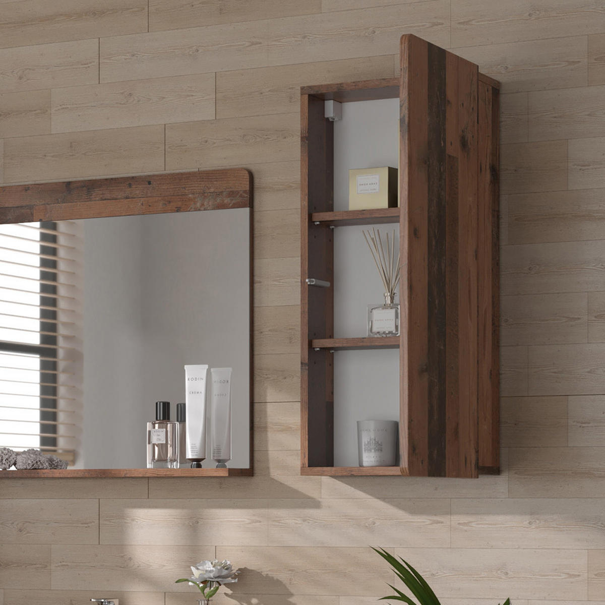 HÄNGESCHRANK Izan Oldstyle 36.6 x 76.6 cm - Braun, Holzwerkstoff (36.6/76.6/15.6cm) - Vicco