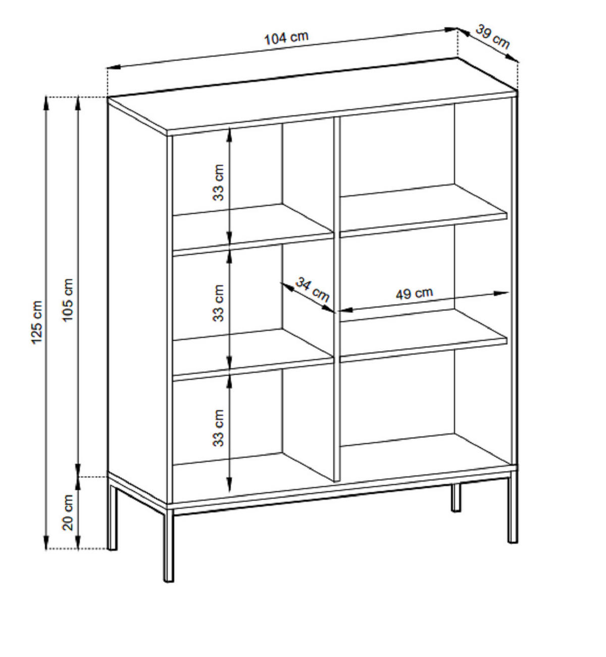 SIDEBOARD 104 cm Galla, 2 Türen, Grau + Gold - Goldfarben/Grau, Holz/Metall (104/125/39cm) - Emporius