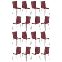BESUCHERSTUHL 16er Set Holz rot - Rot, Holz/Metall (43/87/47cm) - CLP