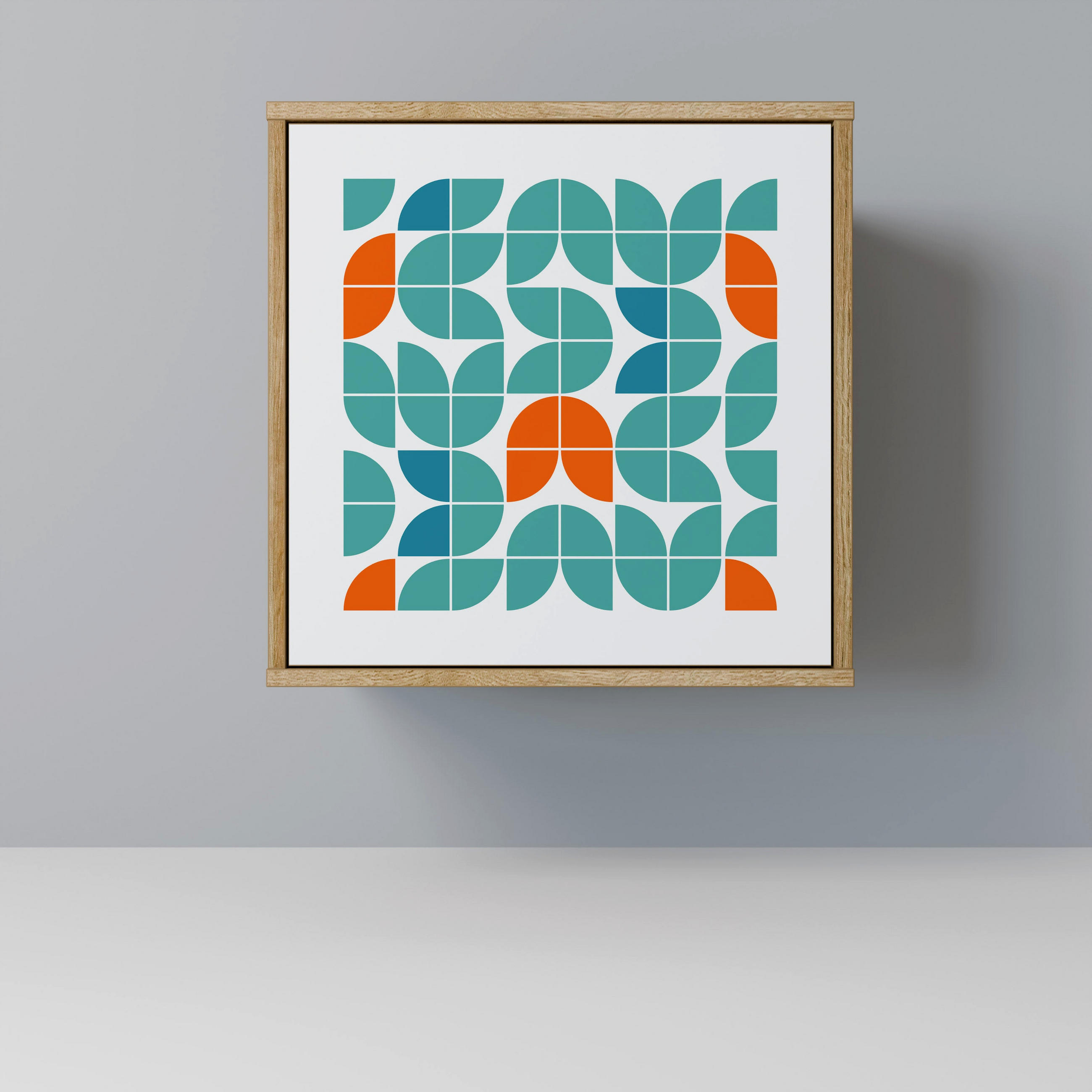 SIDEBOARD BE THE CHANGE, Eichefarben, 57,5x42x57,5 cm, Ohne Füße - Eichefarben/Multicolor, Holzwerkstoff (57.5/57.5/42cm) - SpaceRebels