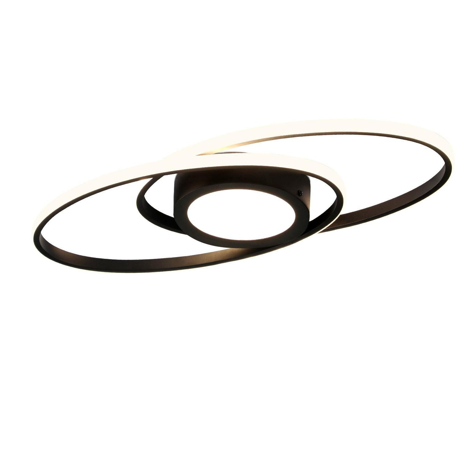 LED-DECKENLEUCHTE Einäugig 56/22.3/4 cm - Schwarz, Metall (56.5/4/22.3cm) - ZMH