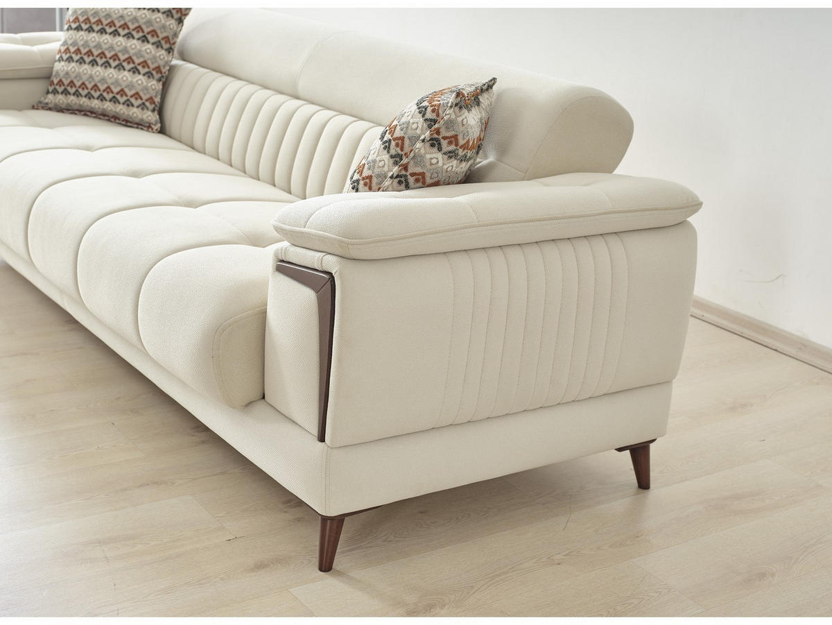 SITZGARNITUR Mendoza, Creme Stellvariante 3+3 - Bordeaux, Holz/Holzwerkstoff (240/80/95cm)