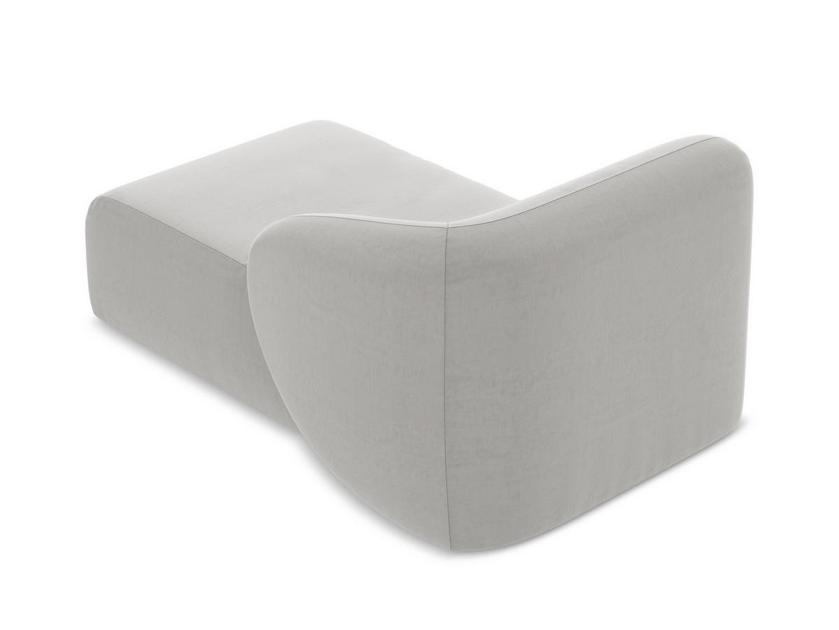 SOFAELEMENT Rechts Samt Stoff Grau - Silberfarben/Schwarz, Holzwerkstoff/Kunststoff (91/75/166cm) - Makamii