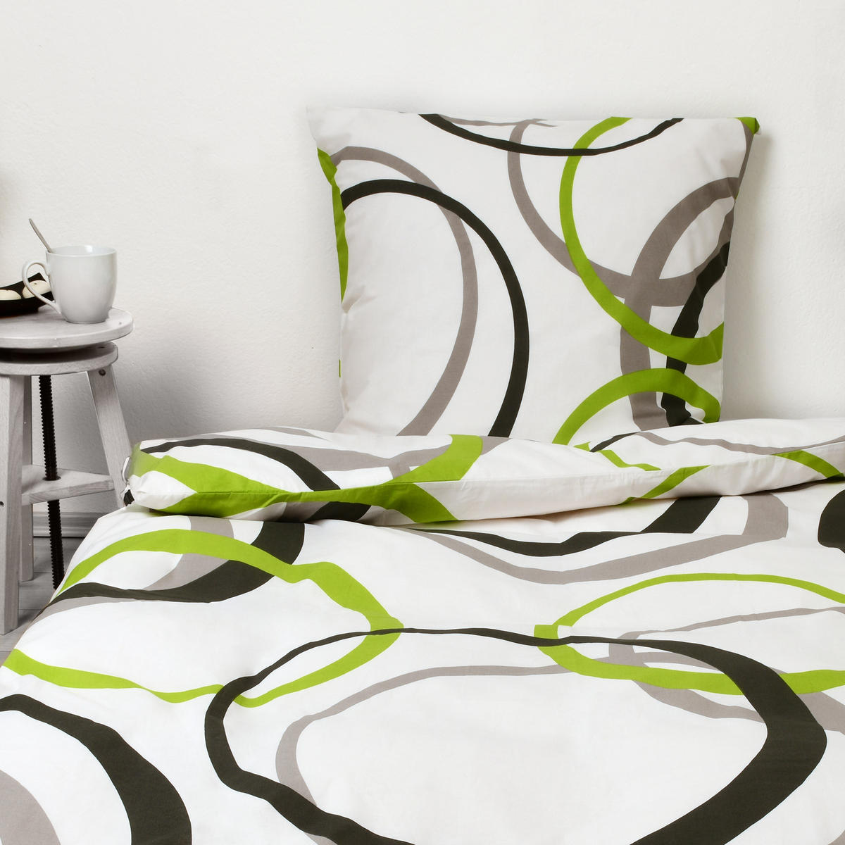 BETTWÄSCHE Nina 135x200cm + Kissenbezug 80x80cm Ornamente Renforcé - Multicolor, Textil (200/135cm)