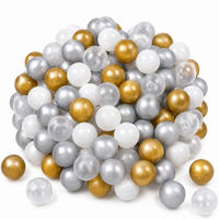 BÄLLEBAD-BÄLLE 200 Stück, Gold/Grau/Weiß/Transparent, 5.5 cm - Goldfarben, Kunststoff (5.5/5.5/5.5cm) - Littletom