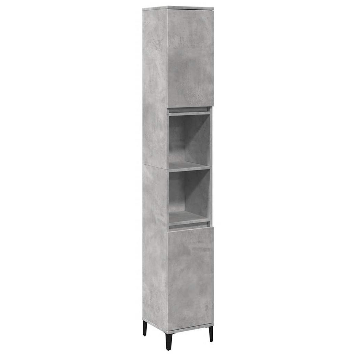 BADMÖBEL-SET 3-TLG. Betongrau Holzwerkstoff - Grau, Holzwerkstoff (30/190/30cm) - vidaXL