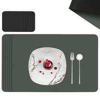 TISCHSET - Kunstleder - Doppelseitig - Grau/Schwarz - Rechteckig - 44,5x30cm - 12 Stück - Grau, Kunststoff (44.5/30cm) - Sänger