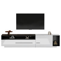 TV-SCHRANK 170cm Hochglanz Lowboard Schublade Tür & Fach bis 70 Zoll - Weiß, Holz (45.72/20.07/78.11cm) - FLIEKS