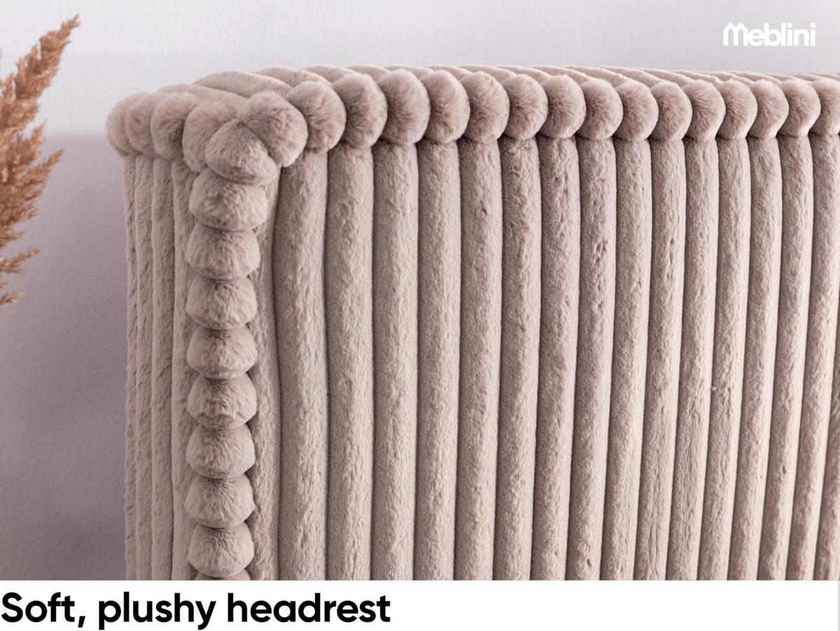 POLSTERBETT MESUT - Hellbraun, Textil (120/200cm) - Meblini