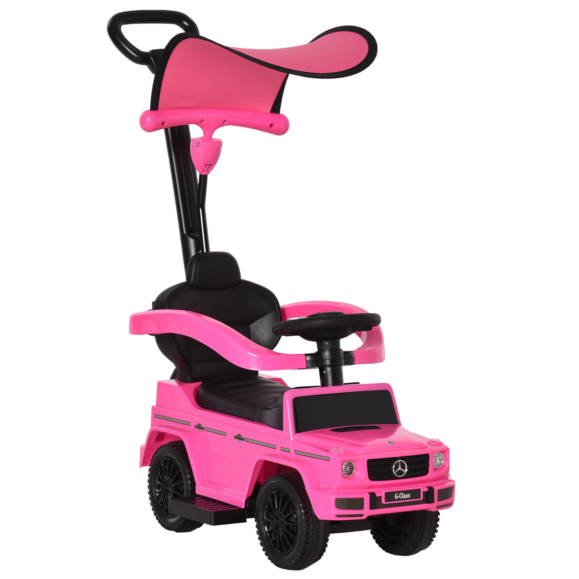 RUTSCHFAHRZEUG DE-16990 mit Klaxon, Sonnenschirm & Fußstütze Rosa - Pink, Kunststoff (85.5/40.5/95cm) - ComfortXL