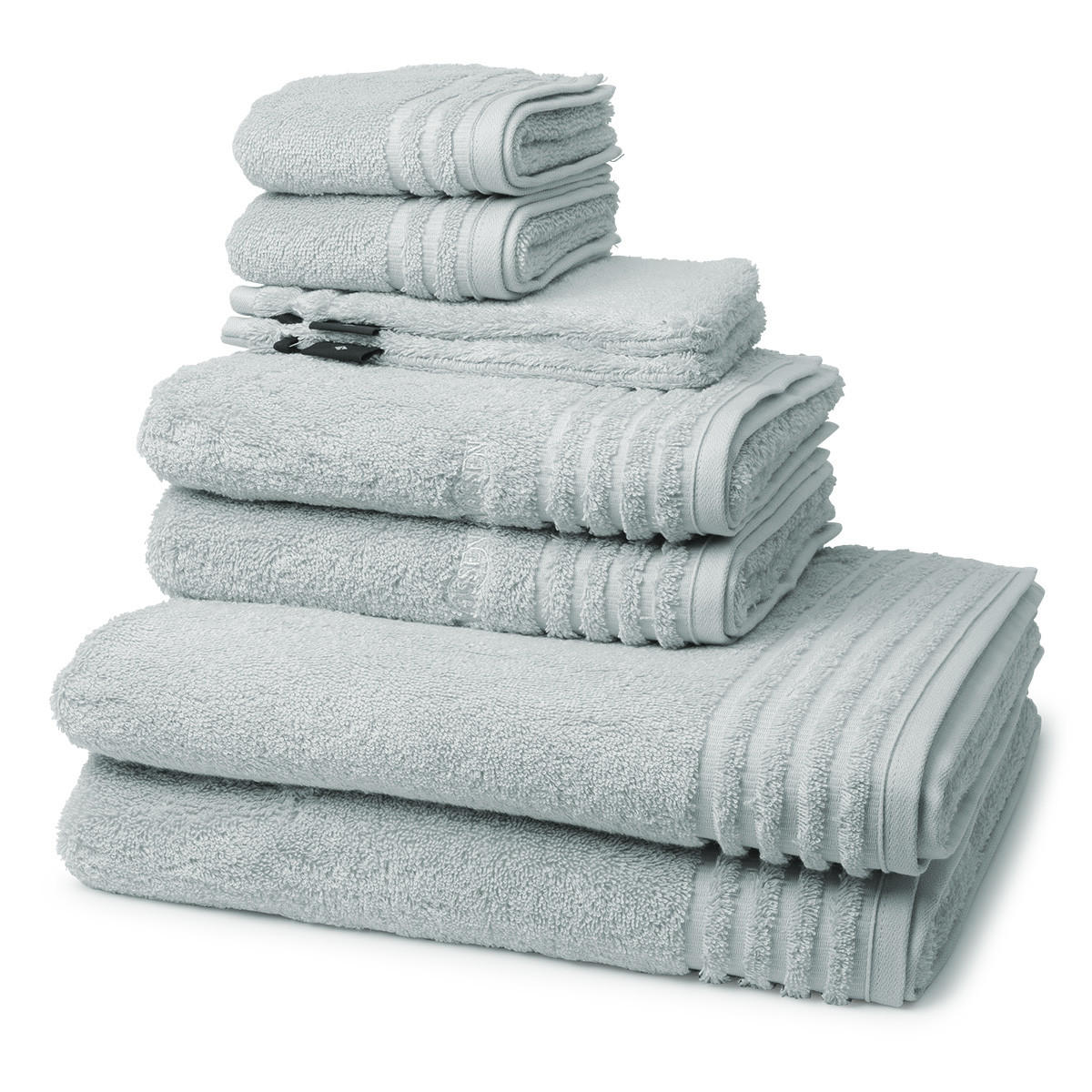 FROTTIERSET Vienna Style Supersoft 8-teilig - Hellgrau, Textil (50/100cm) - Vossen