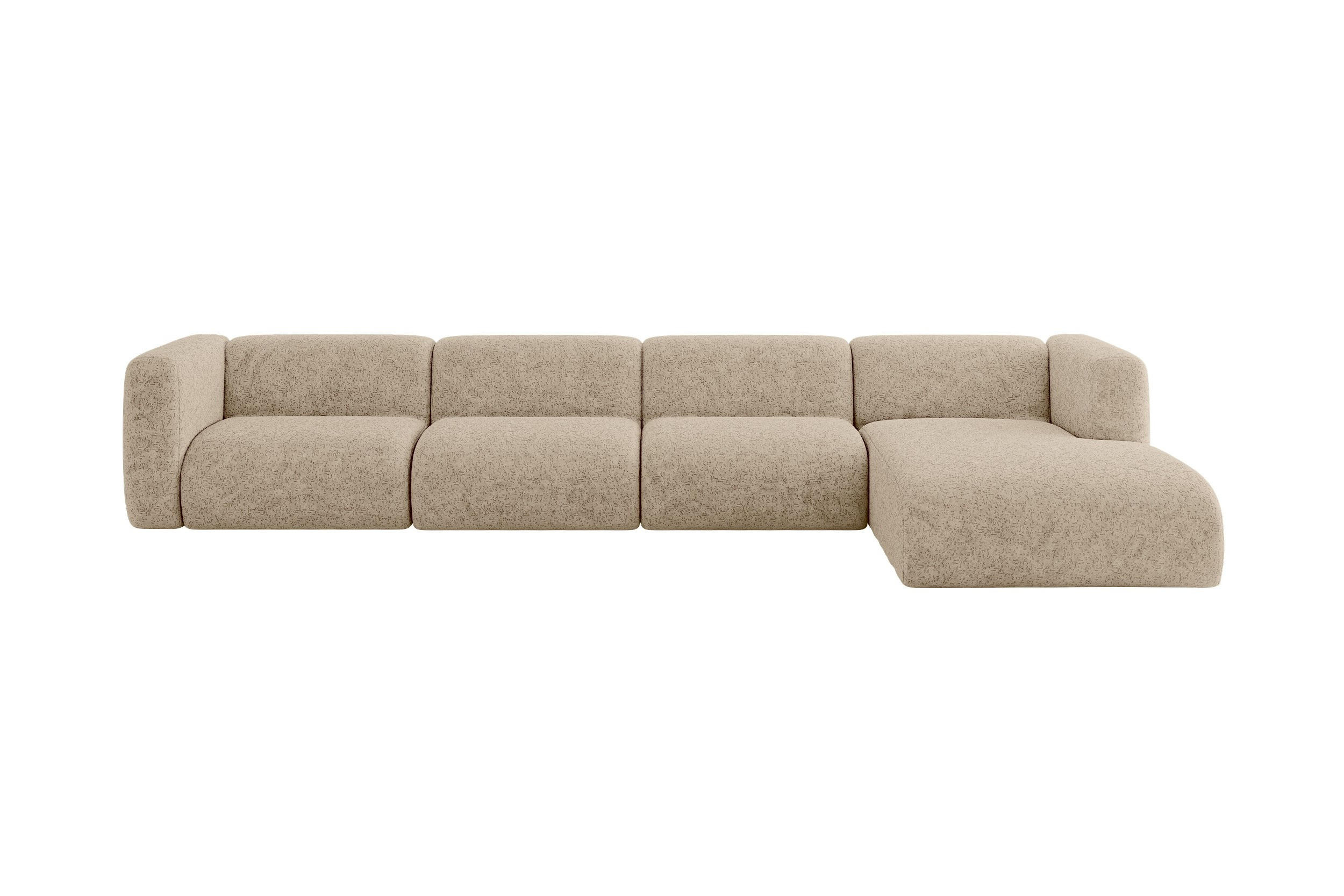 ALTDECOR ROHOVÁ SEDAČKA S PRAVOU OTOMANOU MIRA-L3 409x179x70 Hnědá Velur
