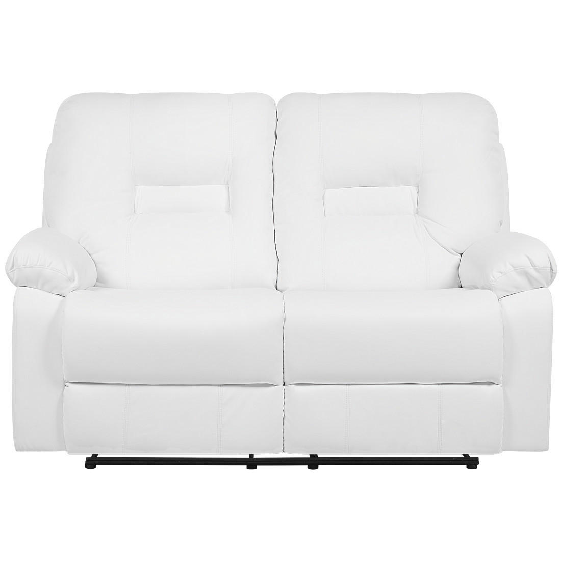 2-SITZER-SOFA Kunstleder Weiß Bergen - Weiß, Kunststoff/Textil (146/101/73cm) - Beliani
