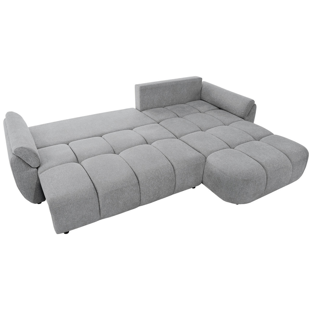 ECKSOFA Massimo, universelle Eckschlafsofa 280 cm mit Schlaffunktion und Bettkasten, Hellgrau - Hellgrau, Textil (283/204cm) - Beautysofa
