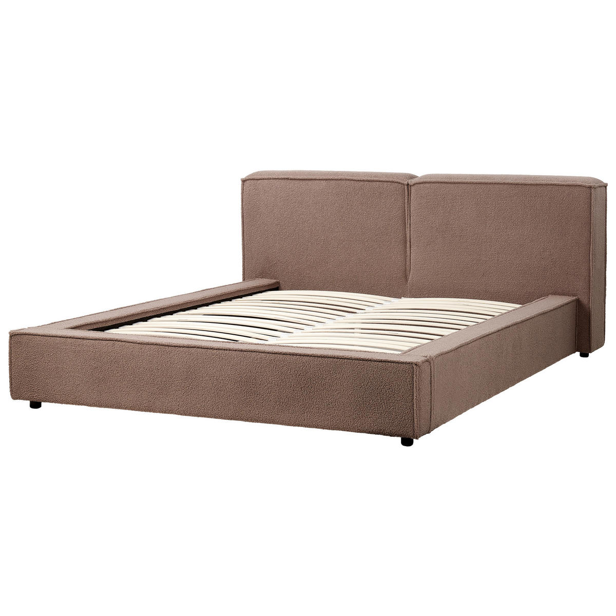 POLSTERBETT mit Lattenrost 160x200 cm Braun Linards - Braun, Textil (160/200cm) - Beliani