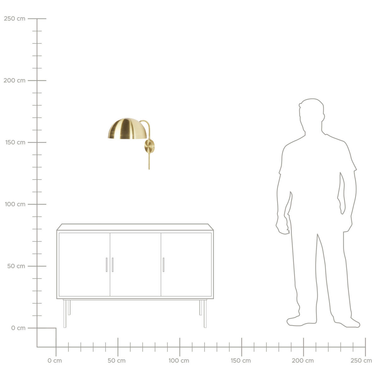 WANDLAMPE Gold Wampu - Goldfarben, Metall (27/41/33cm) - Beliani