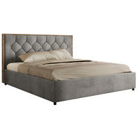 POLSTERBETT LARINO CLASSIC 180/200 - Hellgrau Velvet - ohne Matratze - Hellgrau, Textil (180/200cm) - MKS