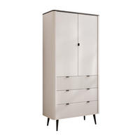 KLEIDERSCHRANK mit Schubladen NAVANI 90 cm - Schwarz/Grau, Holzwerkstoff/Metall (90/191/60cm) - Idohome