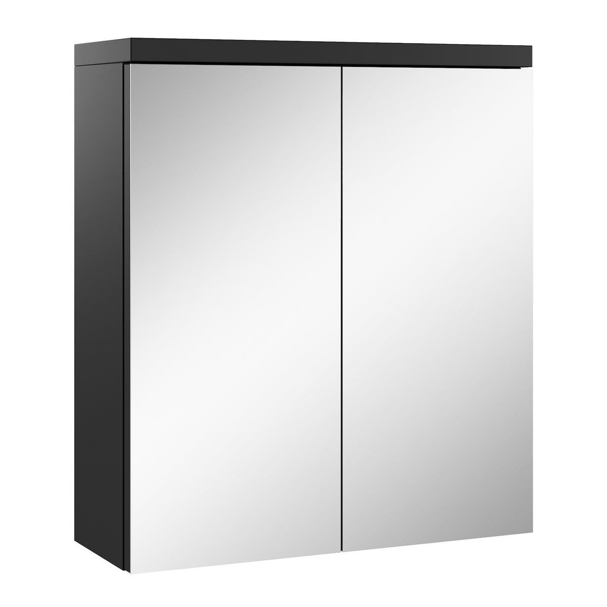 SPIEGELSCHRANK Toledo Beton Grau - 60 x 20 x 60 cm - Schwarz, Holz (60/60/20cm) - Badplaats