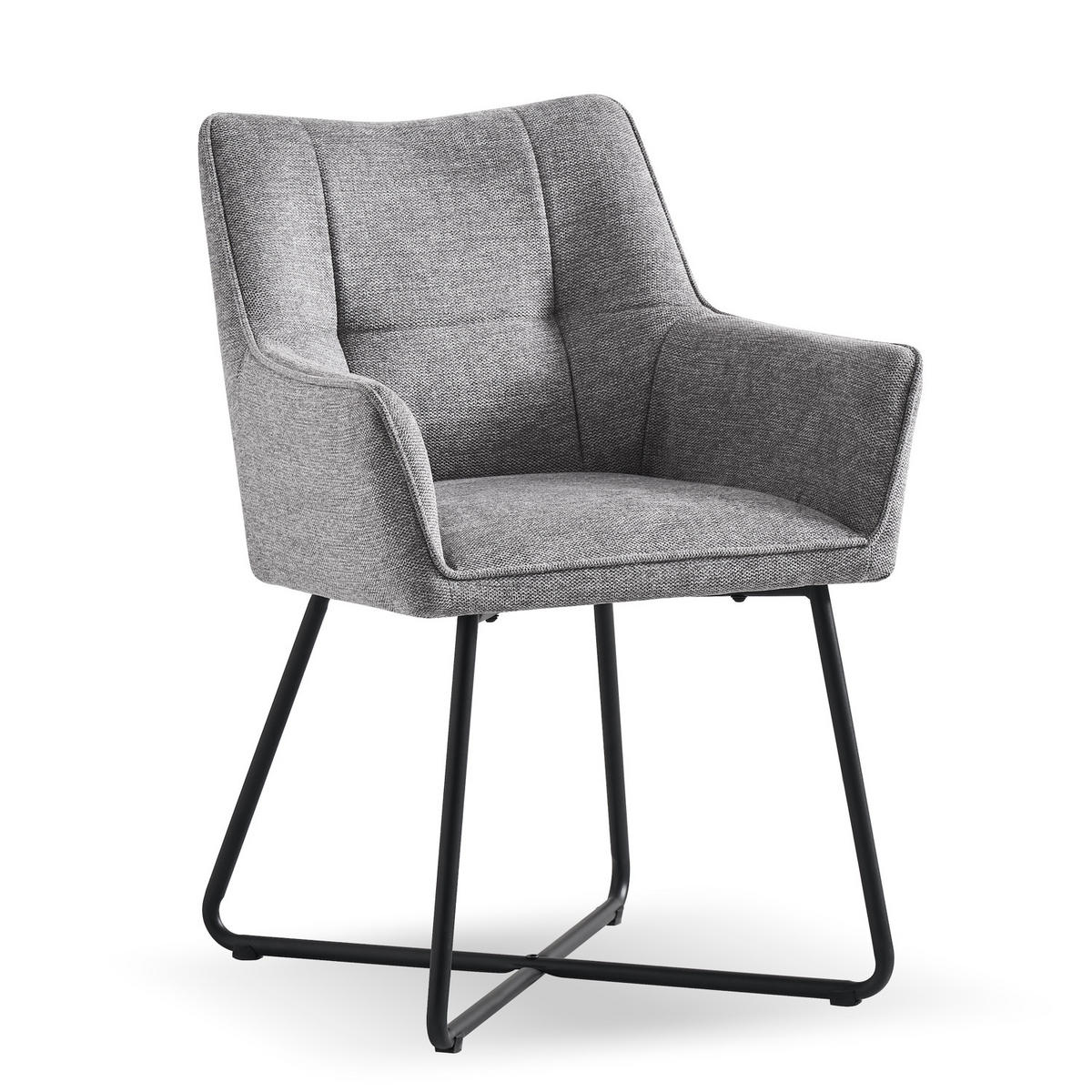 ARMLEHNSTUHL BREIGHT Grau 2 Stück - Grau, Textil/Metall (56/83/59cm) - B&D Home
