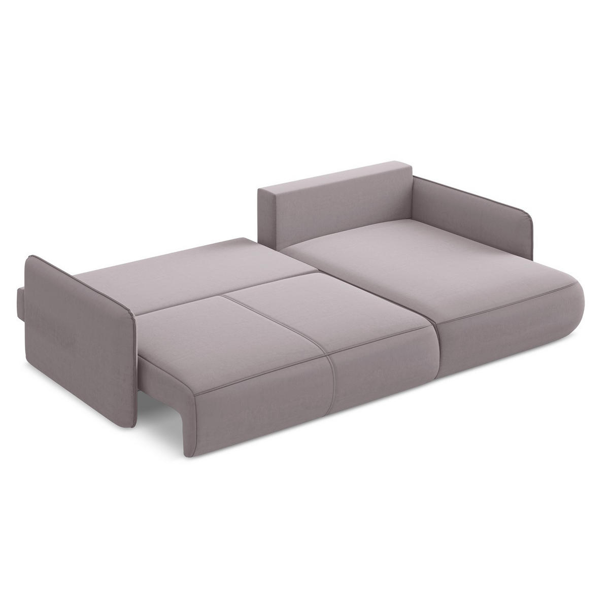 ECKSOFA mit Schlaffunktion Samt Stoff Violett - Lila/Flieder, Kunststoff/Textil (240/148cm) - LaMiaSofa