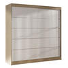 SCHWEBETÜRENSCHRANK Basti IV - 200 cm - Beige/Weiß, Holzwerkstoff/Metall (200/215/58cm) - Sofnet