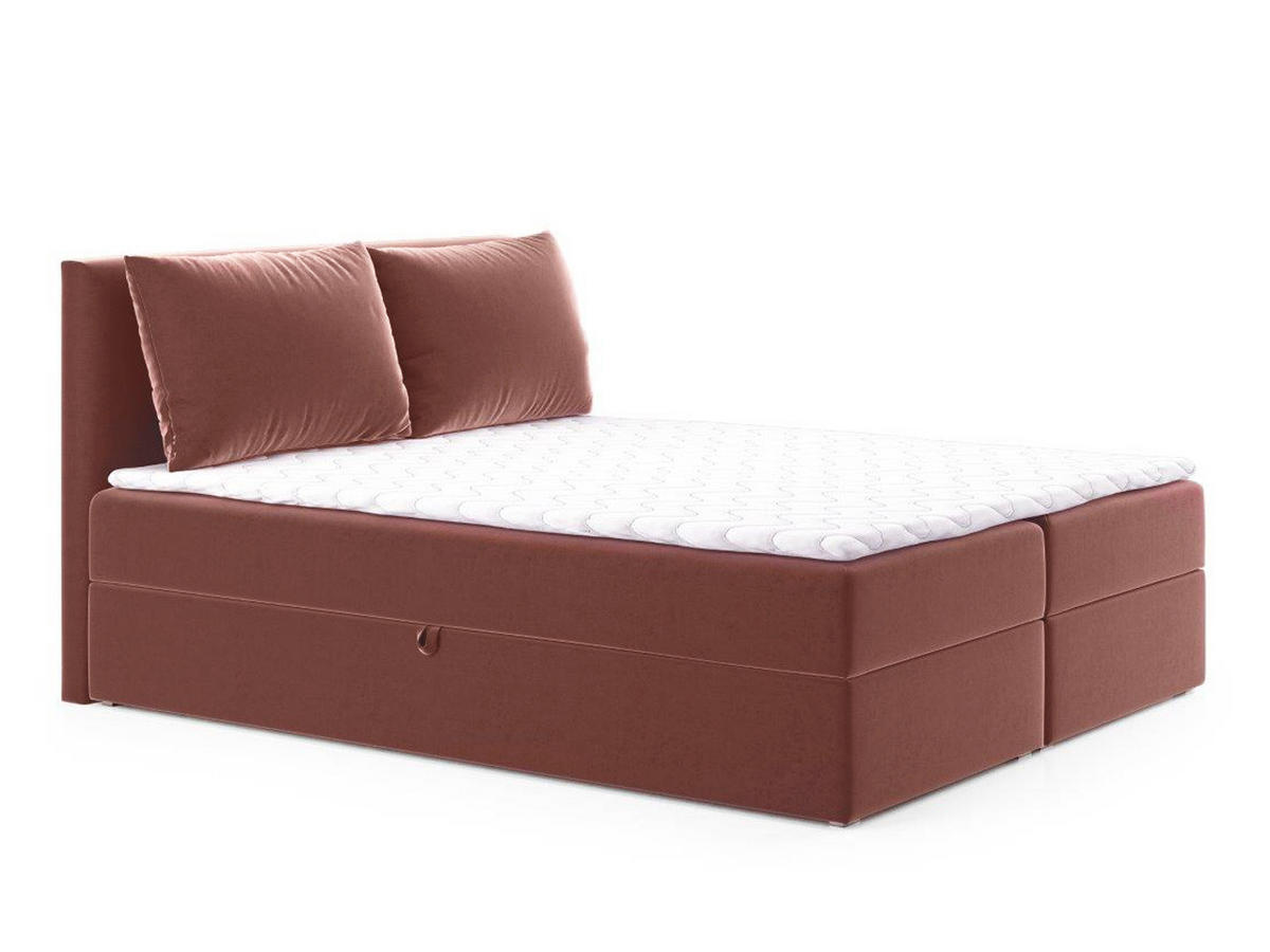 BOXBETT Egro - 140x200 - pink (Kronos 29, Velvet) - Pink/Schwarz, Holz/Holzwerkstoff (140/200cm) - Sofnet