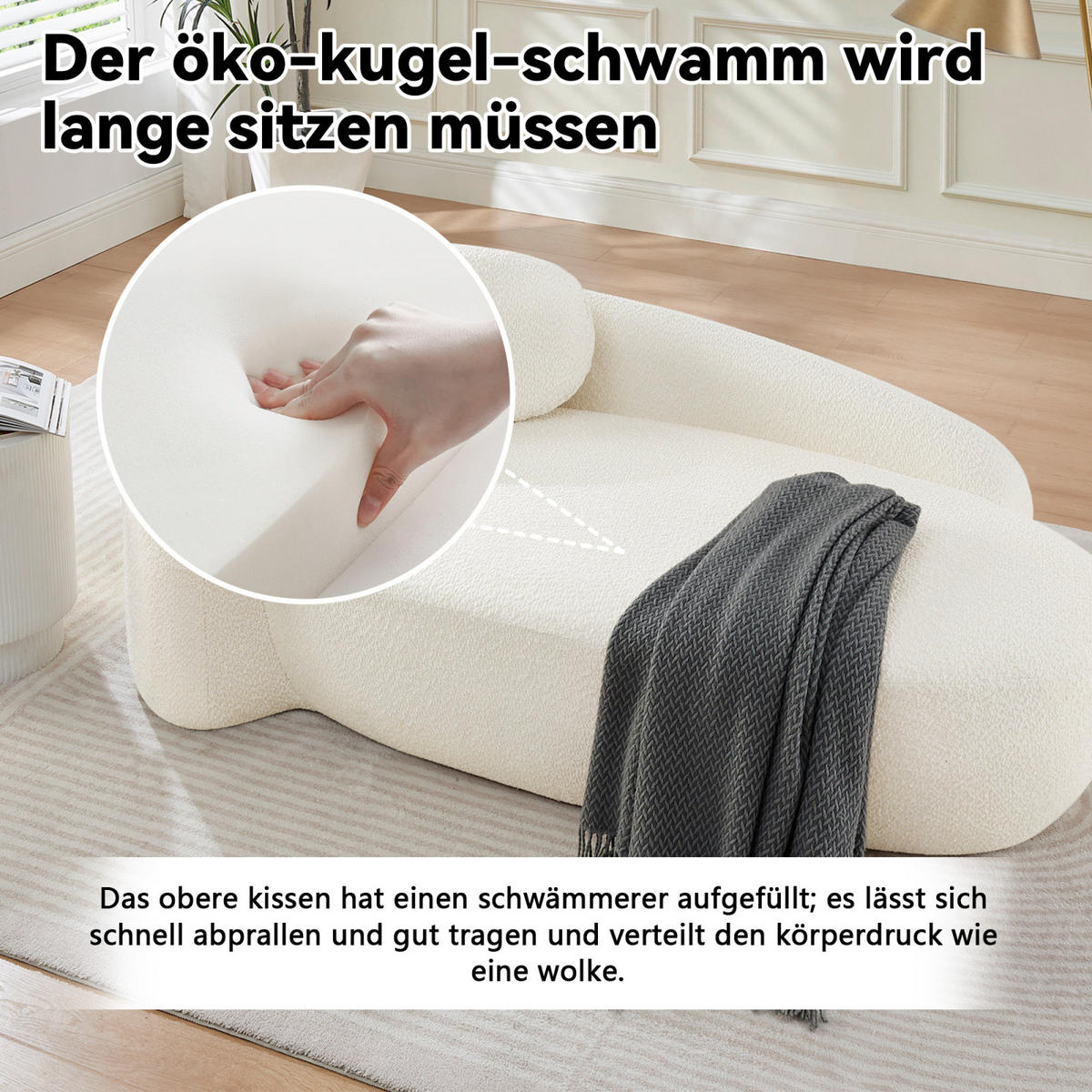WOHNZIMMERSOFA mit Schlaffunktion und Kissen, Relaxsessel für Wohnzimmer, Beige - Beige, Textil (67/24/38cm)
