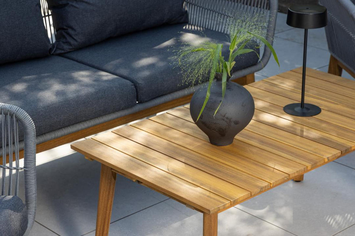 LOUNGE-SET, Chania, Grau, Akazie., 60 x 110 x 45 cm, 4-teilig - Grau, Holz - ebuy24