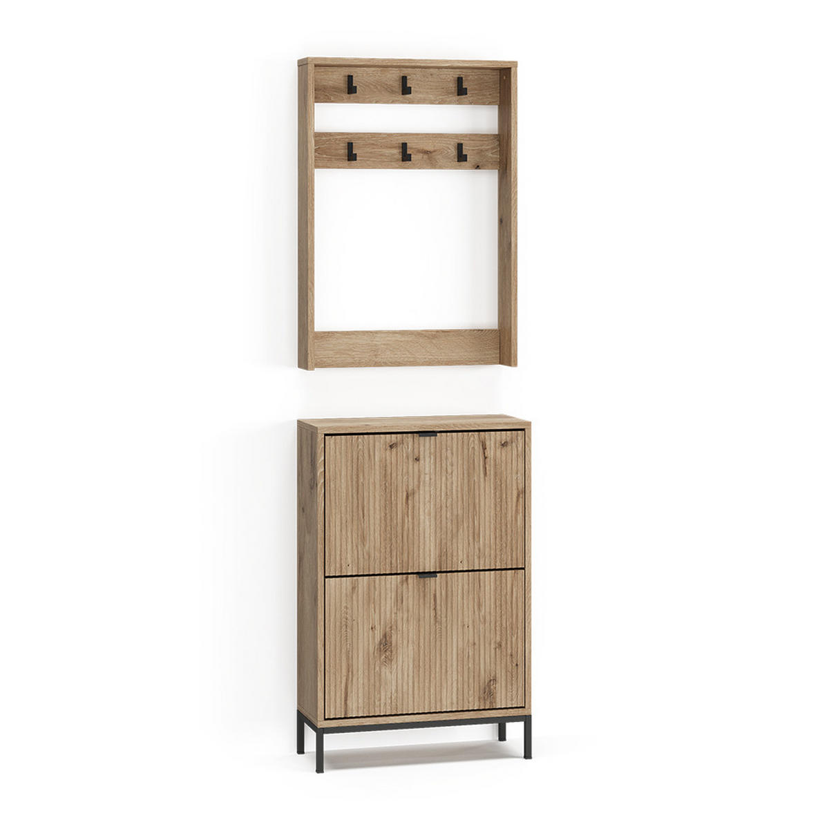 GARDEROBE Eliza Viking Oak 60 x 92 cm Set, 2 Teile - Eichefarben, Holzwerkstoff (60/92/24cm) - Vicco