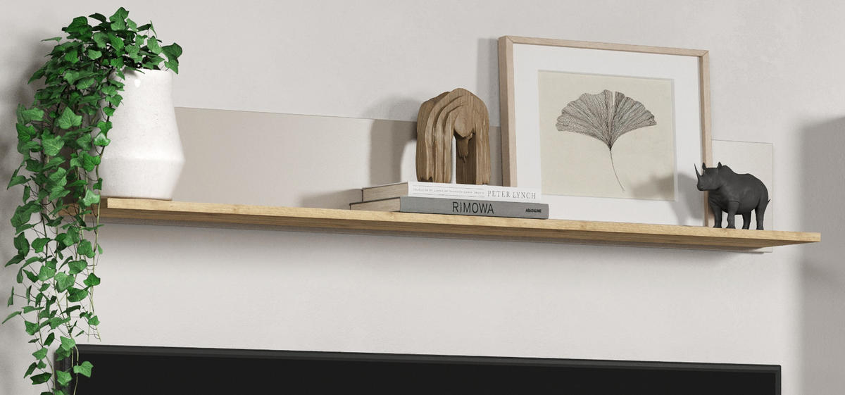 WANDBOARD Sand, Evoke Eiche, Wandregal 140 cm - Kaschmir, Holzwerkstoff (140/20/22cm) - Top.Furn