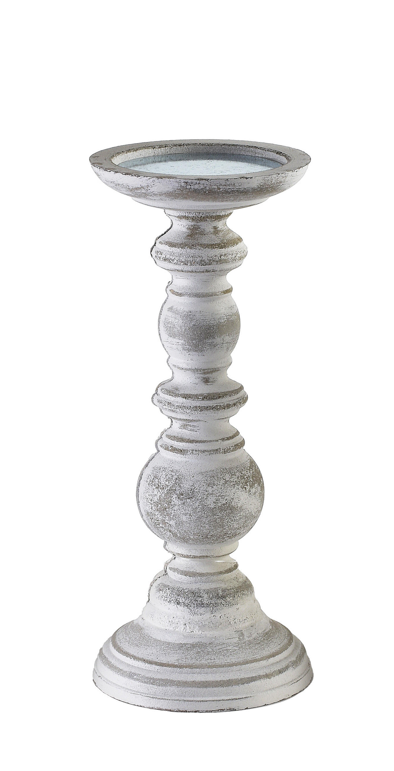 KERZENHALTER Daz Weiß 10/10/25 cm Holz - Weiß, Holz (10/25/10cm) - Mondex