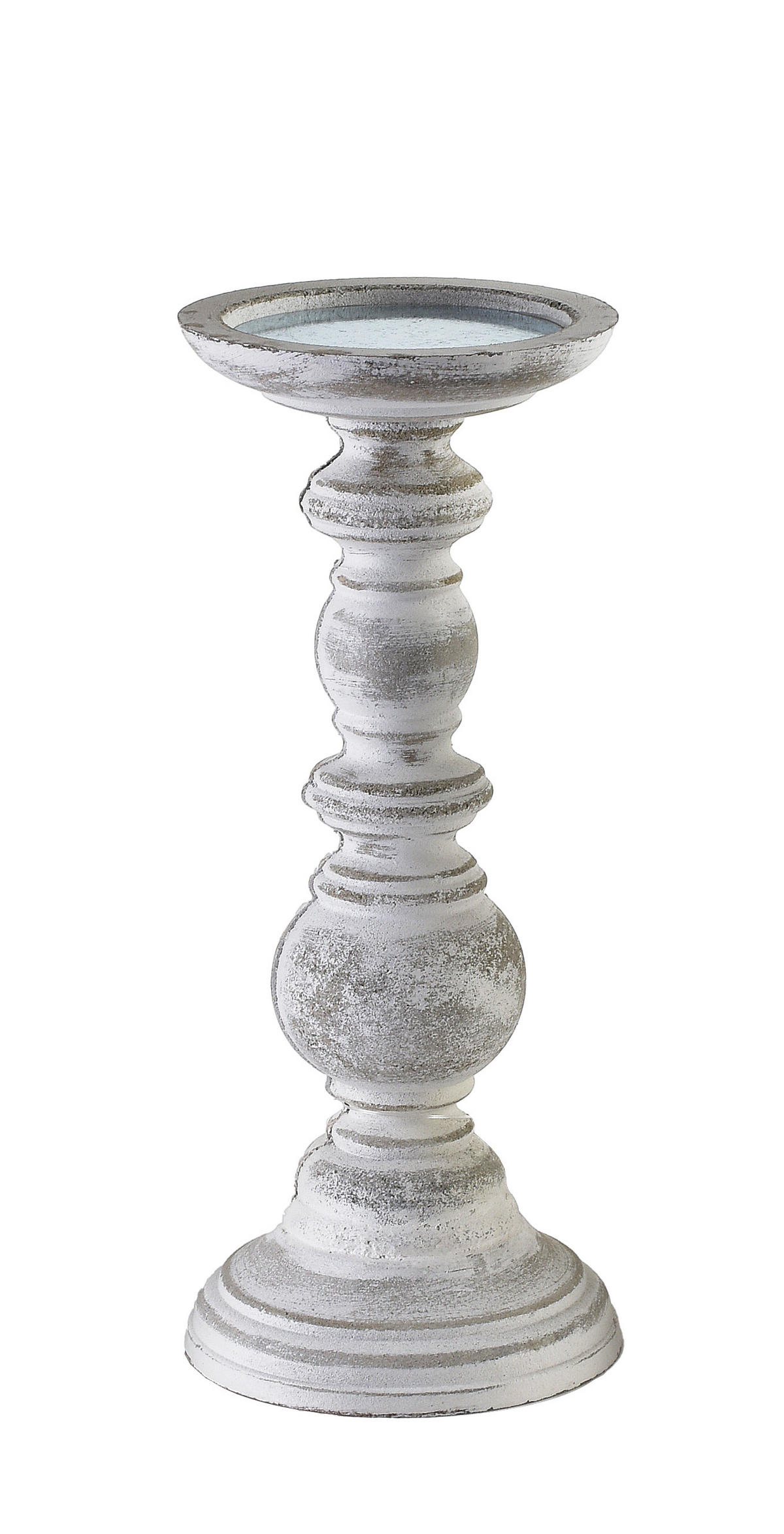 KERZENHALTER Daz Weiß 10/10/25 cm Holz - Weiß, Holz (10/25/10cm) - Mondex