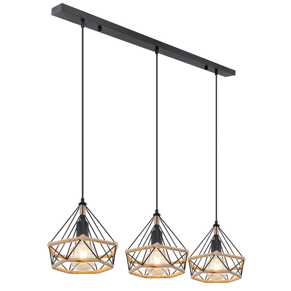 LED HÄNGELEUCHTE Metall Schwarz - Schwarz, Metall (100/25/120cm) - Globo Lighting