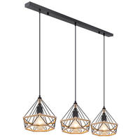 LED HÄNGELEUCHTE Metall Schwarz - Schwarz, Metall (100/25/120cm) - Globo Lighting