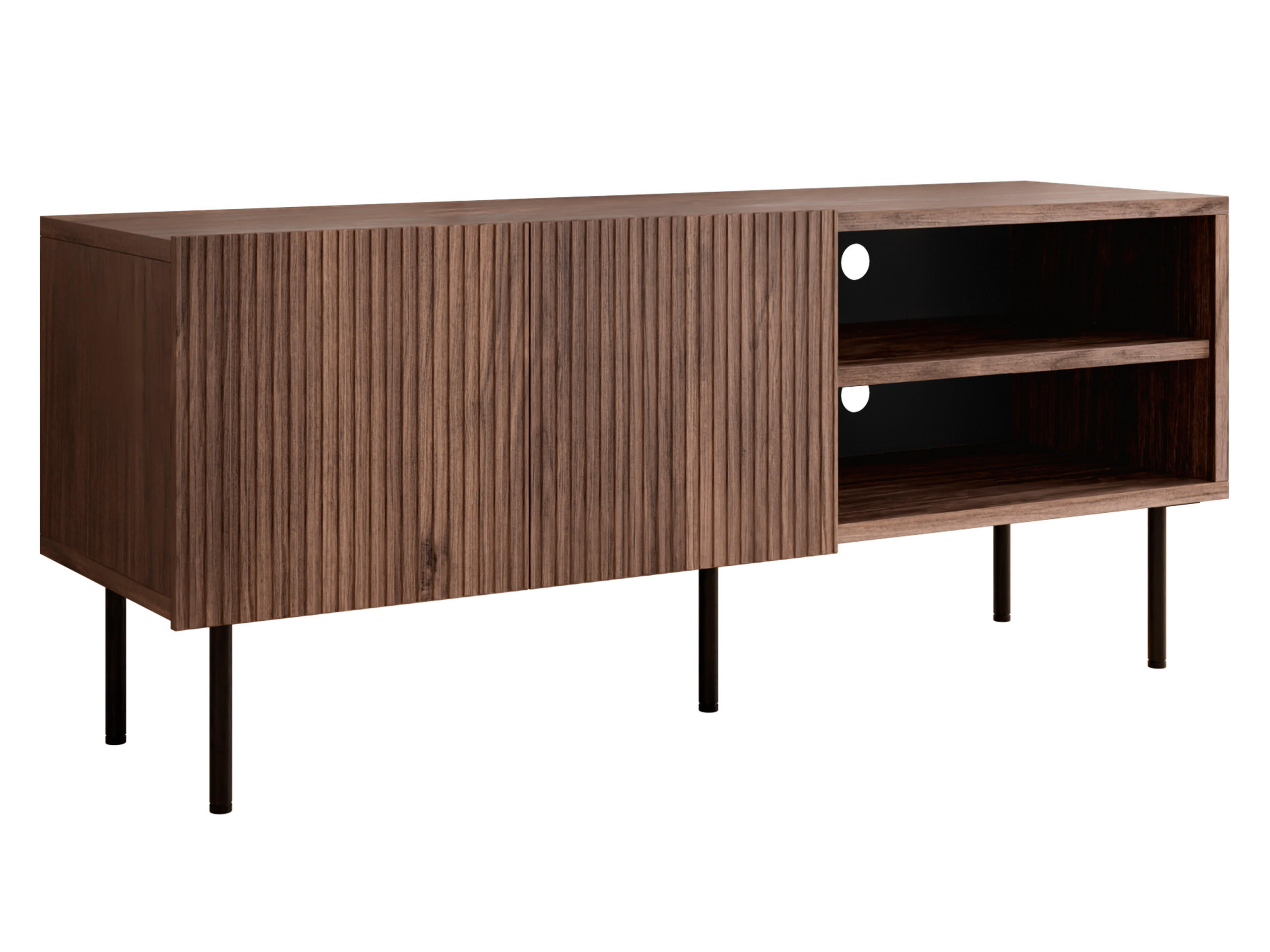 TV-ELEMENT Tacos 150 2D - Schwarz/Braun, Holzwerkstoff/Metall (150/58/42cm) - MIRJAN24