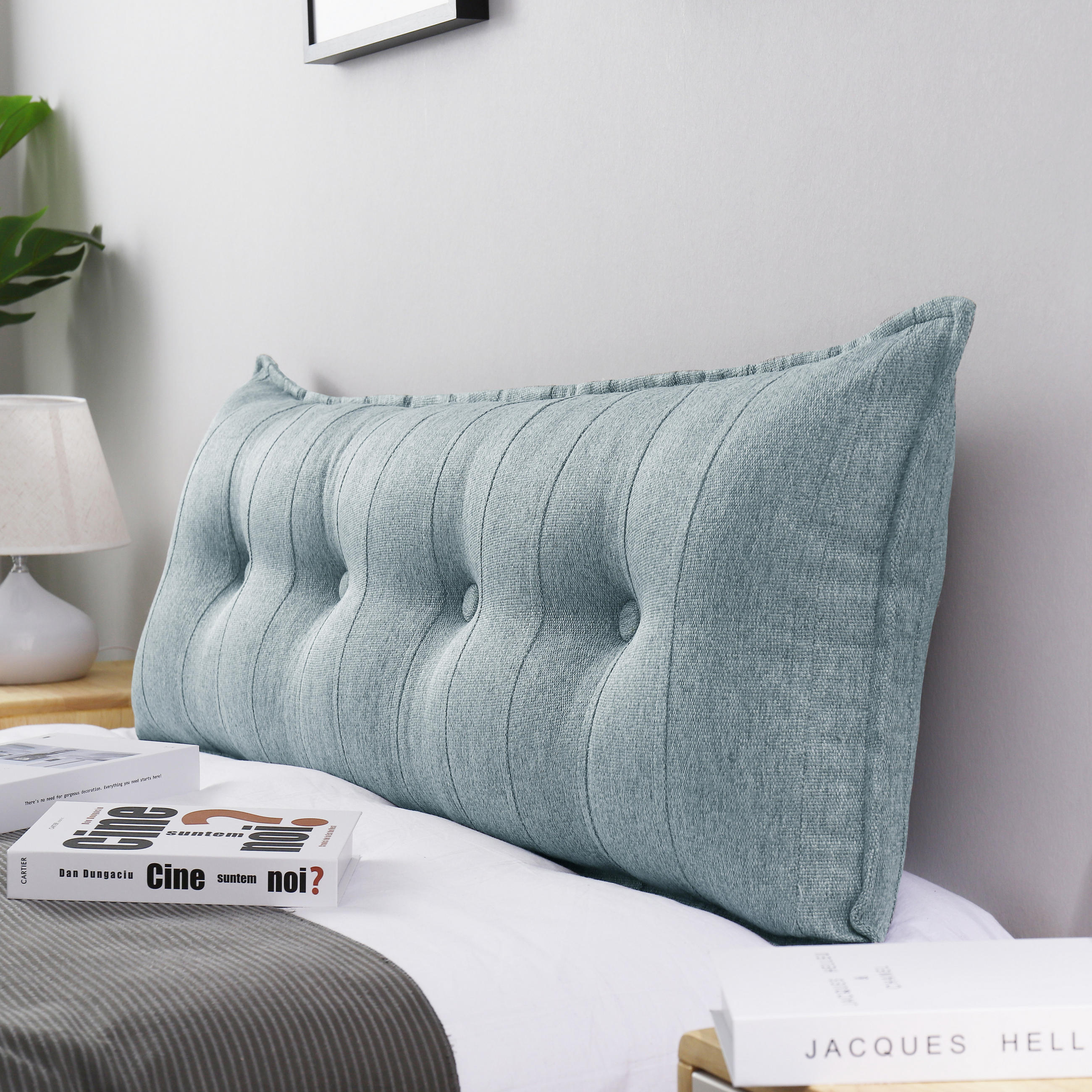 RÜCKENKISSEN Leinenlook Grau 120 cm - Grau, Textil (45/120cm) - Vercart