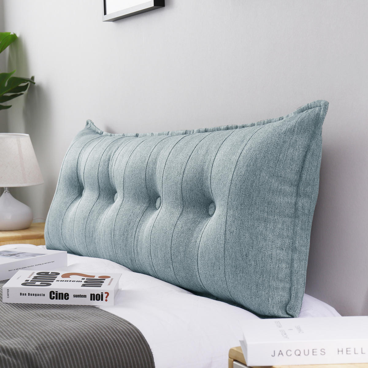 RÜCKENKISSEN Leinenlook Grau 120 cm - Grau, Textil (45/120cm) - Vercart
