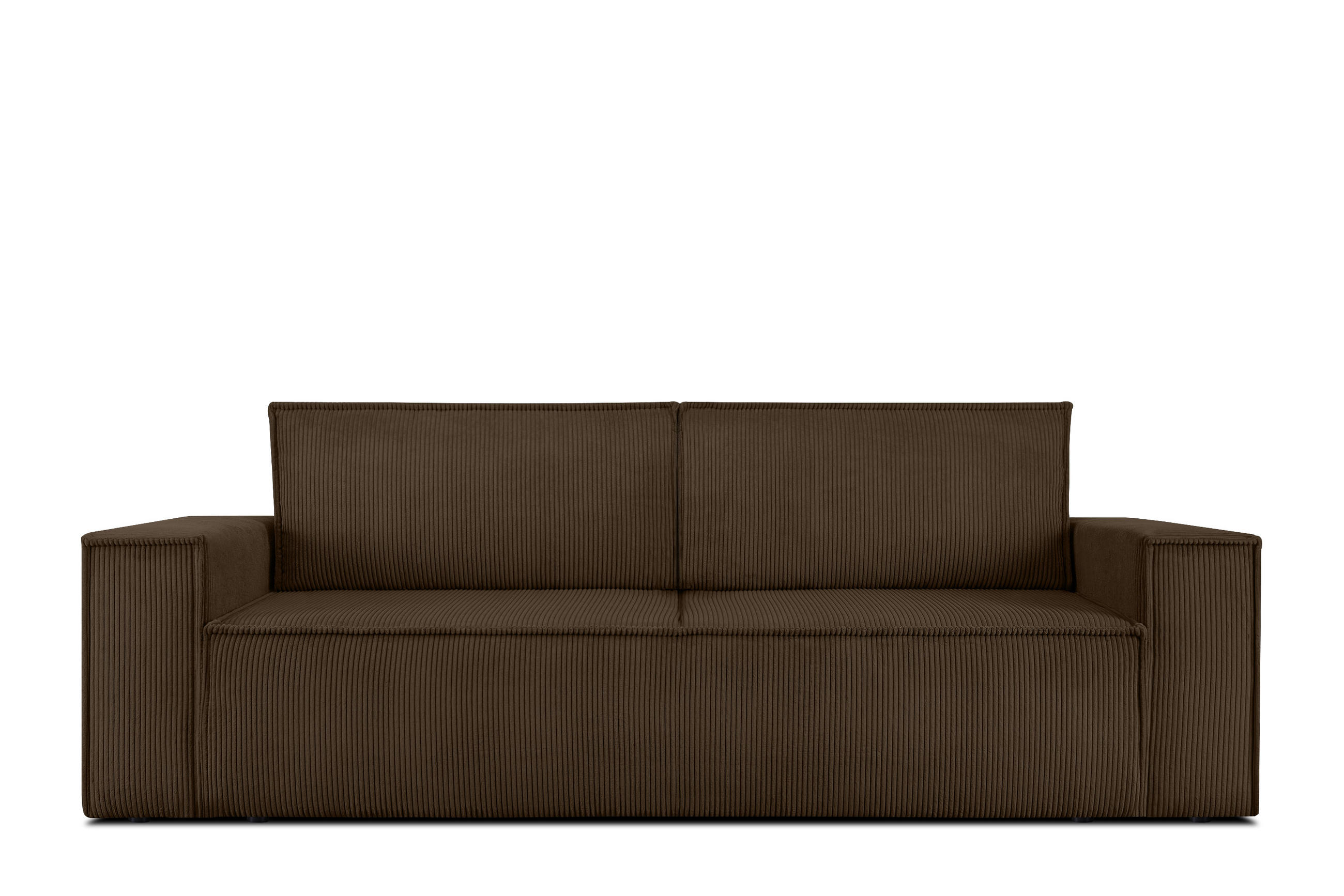 3-SITZER-SCHLAFSOFA NAPI in Pet Friendly Cord-Stoff, dunkelbraun - Dunkelbraun/Schwarz, Textil (244/89/101cm) - KONSIMO®