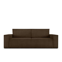 3-SITZER-SCHLAFSOFA NAPI in Pet Friendly Cord-Stoff, dunkelbraun - Dunkelbraun/Schwarz, Textil (244/89/101cm) - KONSIMO®